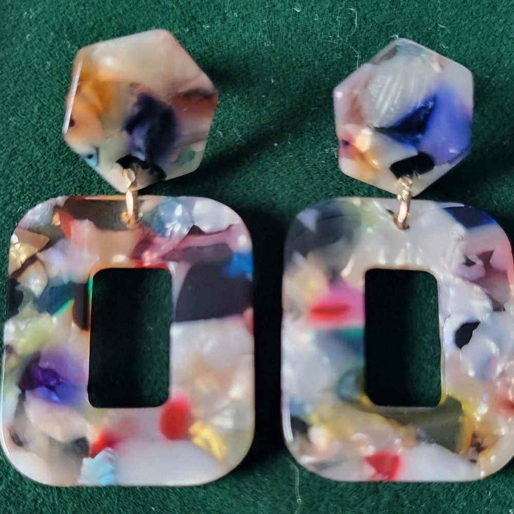 Multicolor Geometric Acrylic Earrings